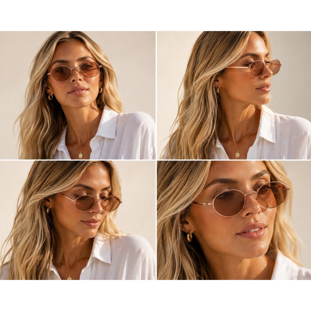 AJ Morgan Rose Gold Tone Sunglasses Rosy Brown Tint Lens Retro 50-20-138 (notes)
